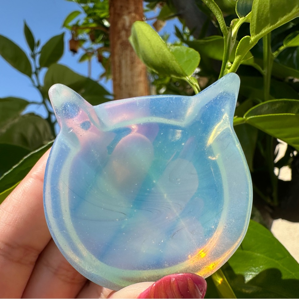 Opalite Cat-Shaped Trinket Dish / Tray